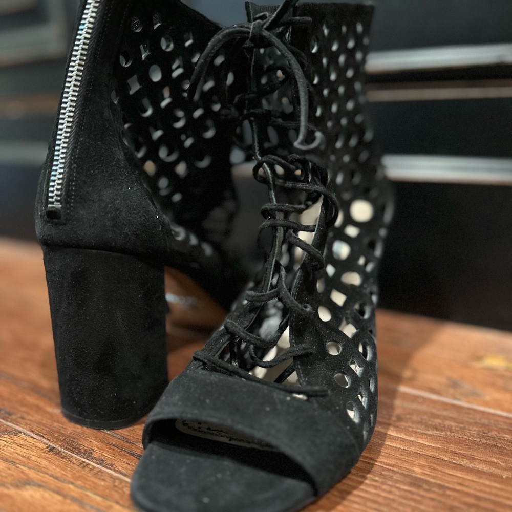 Prada Black Cut-Out Heeled Boots